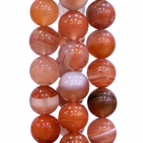 Botswana Orange Agate First Choice Smooth Round 12mm