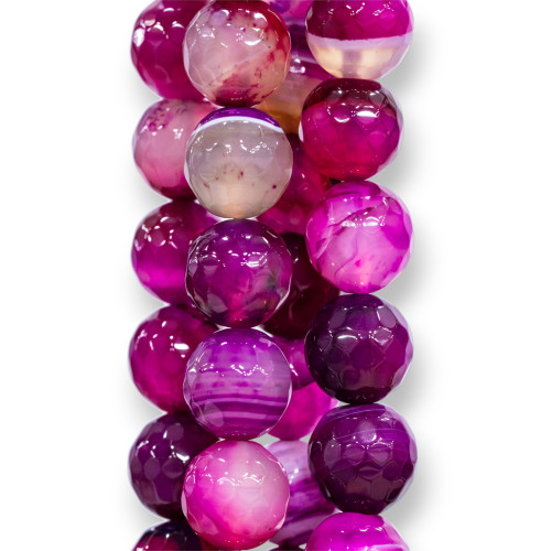 Faceted Fuchsia Agate 12mm