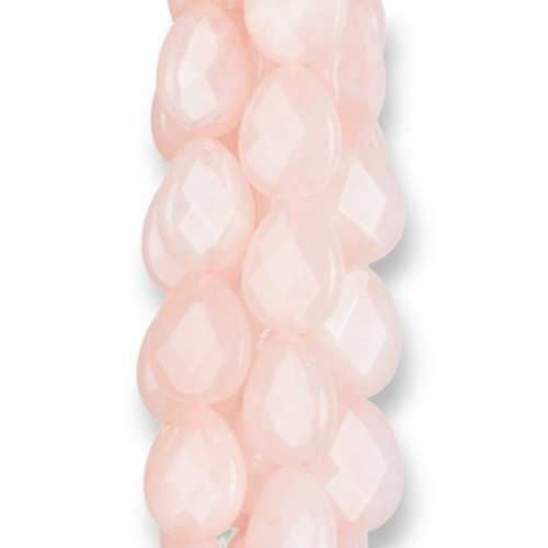Pink Jade Drops Faceted Plate 12x16mm Clear