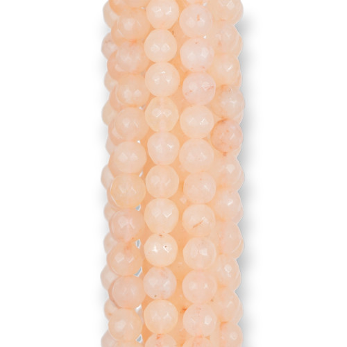 Faceted Pink Jade 06mm Light Peach