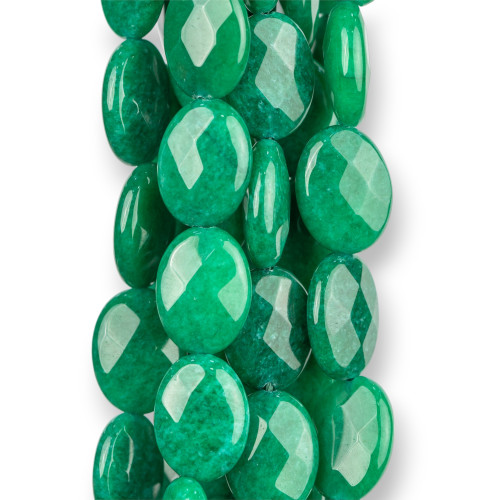 Emeraldite Jade Oval Flat Faceted 12x16mm Clear