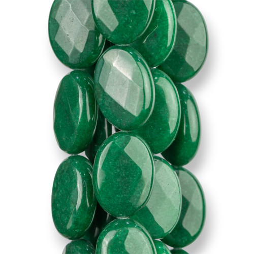 Emeraldite Jade Oval Flat Faceted 15x20mm