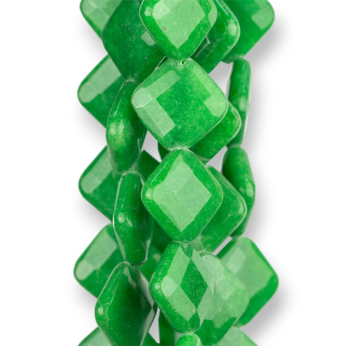 Emeraldite Jade Rhombus Faceted 16mm Clear