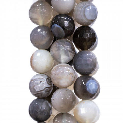 Botswana Gray Agate Faceted 10mm