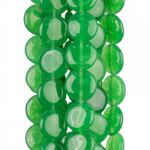Emeraldite Jade Στρογγυλό Επίπεδο Λείο 14mm Διαφανές