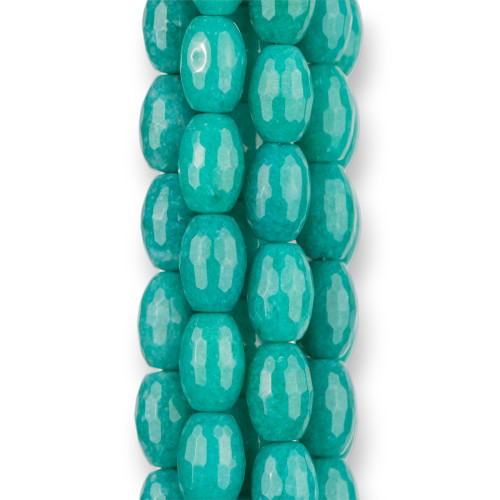 Turquoise Jade Faceted Barrel 08x12mm