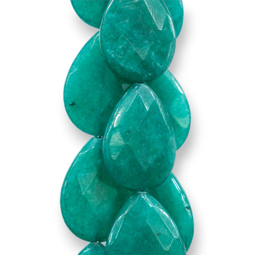 Jade Turquoise Drops Faceted Plate 30x40mm