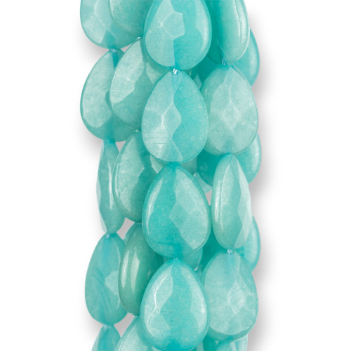 Τυρκουάζ Jade Drops Clear Faceted Plate 13x18mm