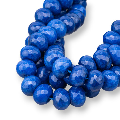 Blue Jade Lapis Faceted Rondelle 14x10mm