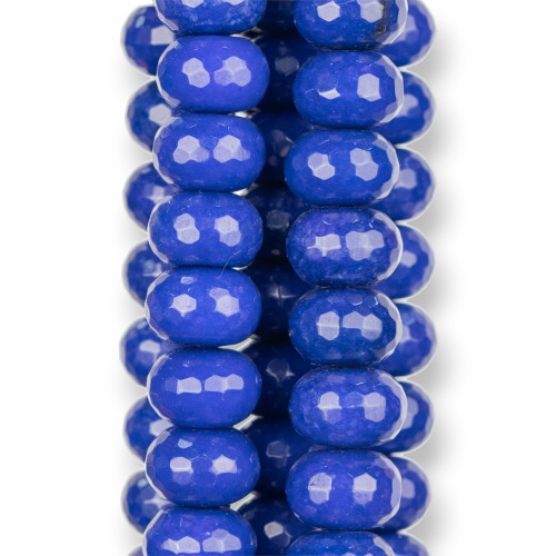 Blue Jade Lapis Faceted Rondelle 16x12mm Μωβ