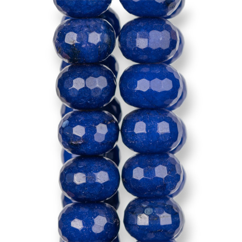 Blue Jade Lapis Faceted Rondelle 20x15mm