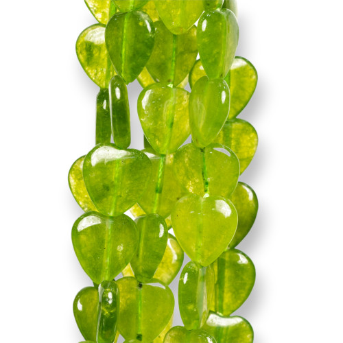 Jade Peridot Heart Plate 15mm Clear