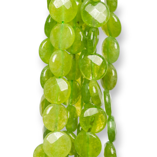 Jade Peridot Round Smooth Flat Faceted 10mm Clear