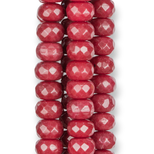 Rubellite Jade Faceted Rondelle 10x6mm