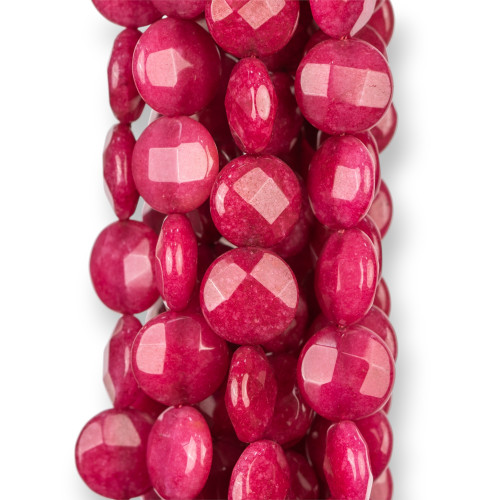 Rubellite Jade Round Smooth Flat Faceted 15mm