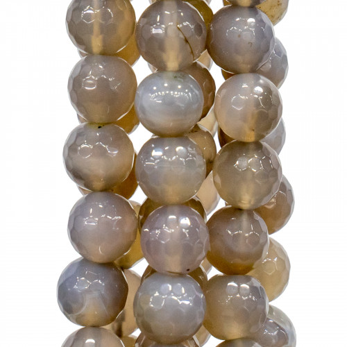 Faceted Grey Agate 12mm