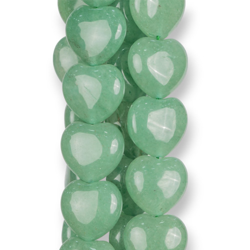 Green Aventurine Flat Heart 18mm