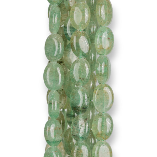 Πράσινο Aventurine Flat Oval 10x14mm Ακατέργαστο