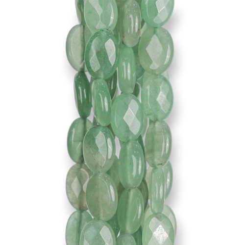 Green Aventurine Oval Flat Faceted 10x14mm