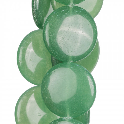 Green Aventurine Round Flat Smooth 40mm Second Choice