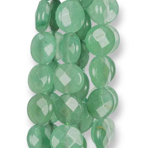 Dark Green Aventurine Round Flat Faceted 12mm