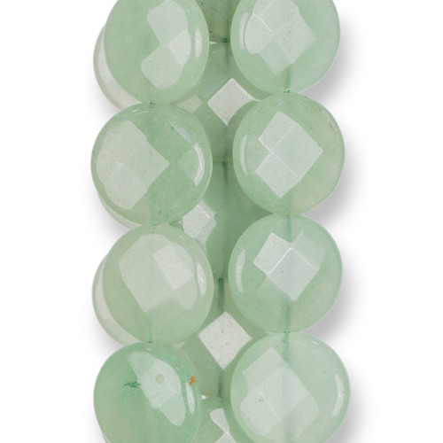 Green Aventurine Round Flat Faceted 20mm