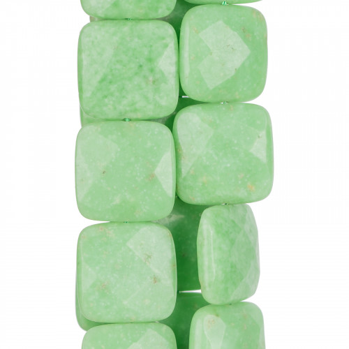 Jade Lime Square Faceted Plate 20mm