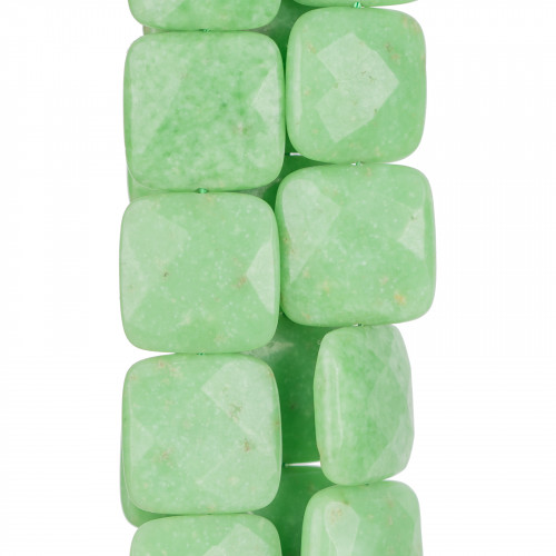 Jade Lime Square Faceted Plate 25mm