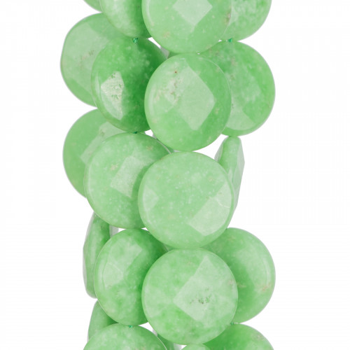 Jade Lime Round Smooth Flat Faceted 20mm