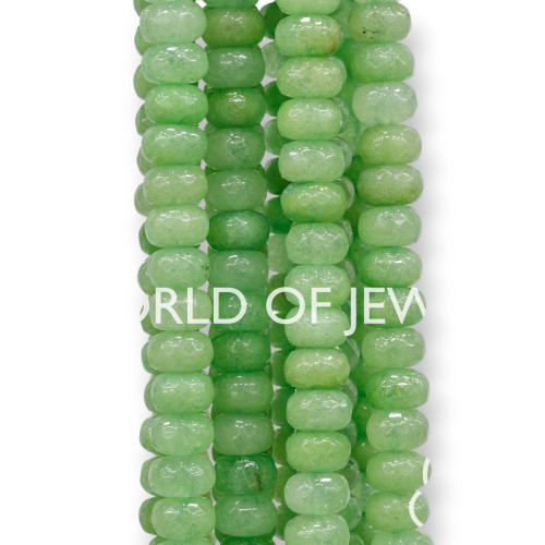Apple Green Jade Faceted Rondelle 8x5mm