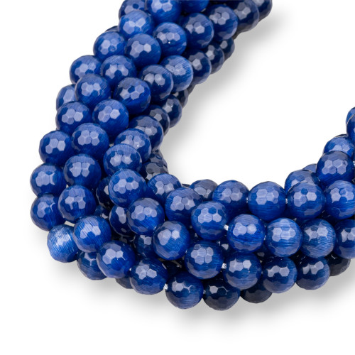 Dark Blue Cat's Eye Faceted 08mm