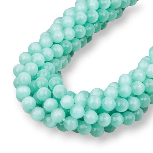 Aqua Green Cat's Eye Faceted 08mm