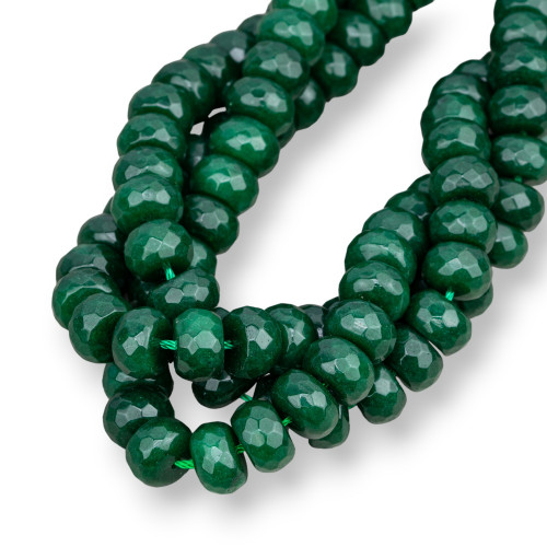 Emeraldite Jade Faceted Rondelle 10x6mm