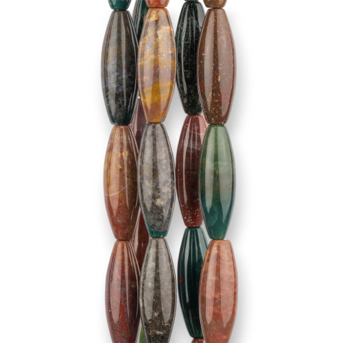 Indian Smooth Rice Agate 10x30mm Intense