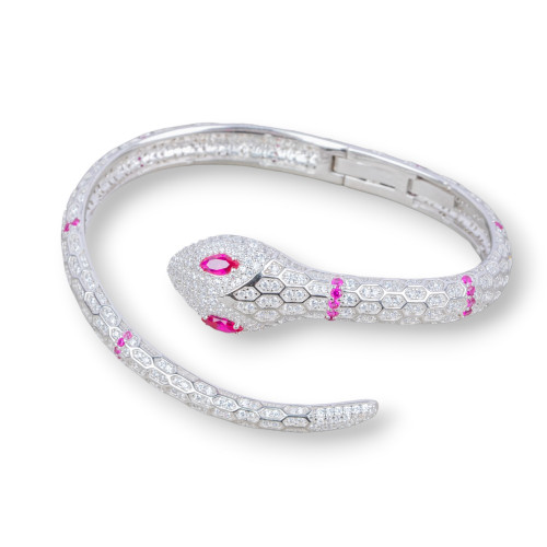 925 Silver Bracelet, Rigid Jewel With Micropave Zircons