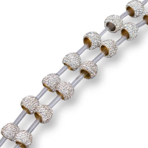 Marcasita Strass Cuentas de diamantes de imitación Cúpulas de copa 10-11 mm 16 piezas Blanco