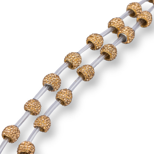 Perles de Strass Marcassite Dômes Coupelles 10-11mm 16pcs Doré
