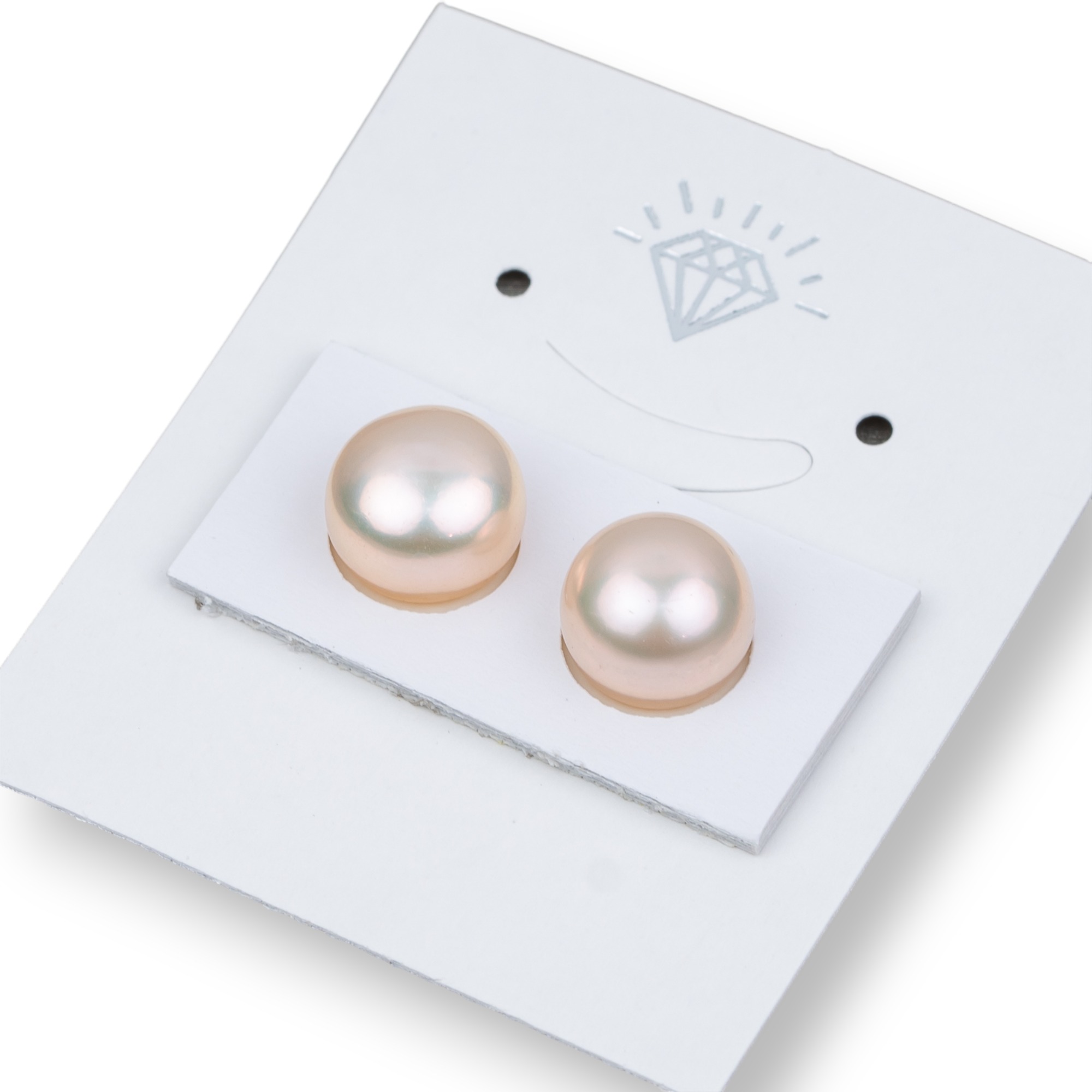 Perle Di Fiume Bottoni Cabochon 1 Foro (AAAA) 10,0-10,5mm 1 Paia Rosa