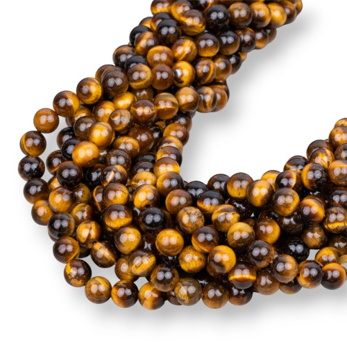 Yellow Tiger Eye Smooth Στρογγυλό 06mm