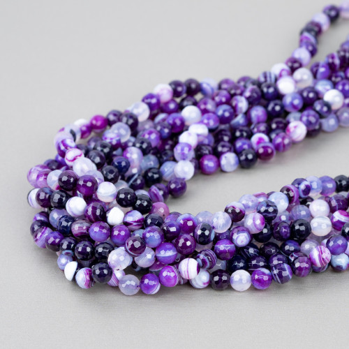 Striped Purple Agate Faceted 06mm Intense