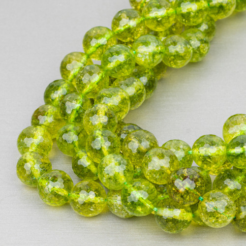 Faceted Peridot Color Rock Crystal 12mm