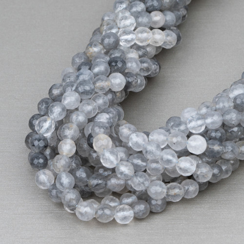 Faceted Grey Quartz 06mm