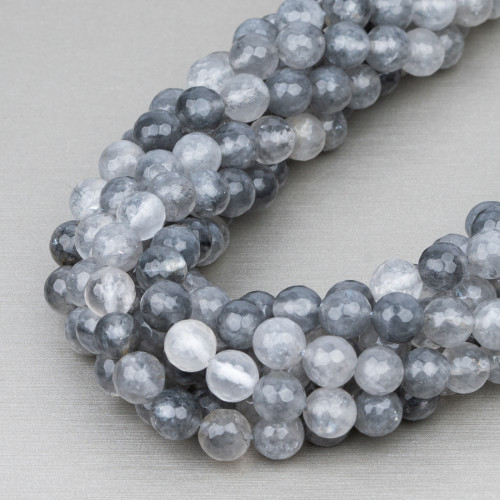 Faceted Gray Quartz 08mm