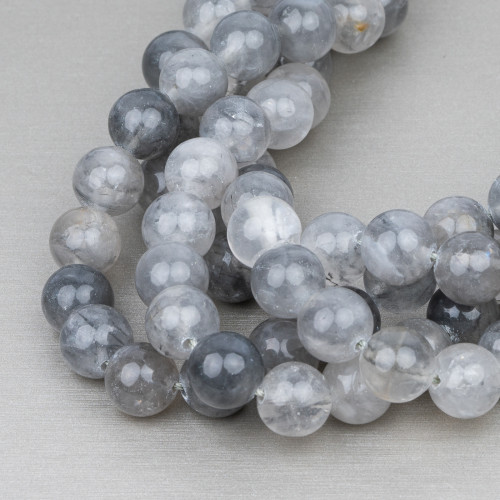 Smooth Round Gray Quartz 12mm