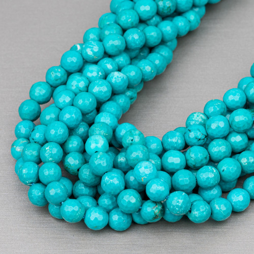 Stabilized Turquoise Faceted 10mm