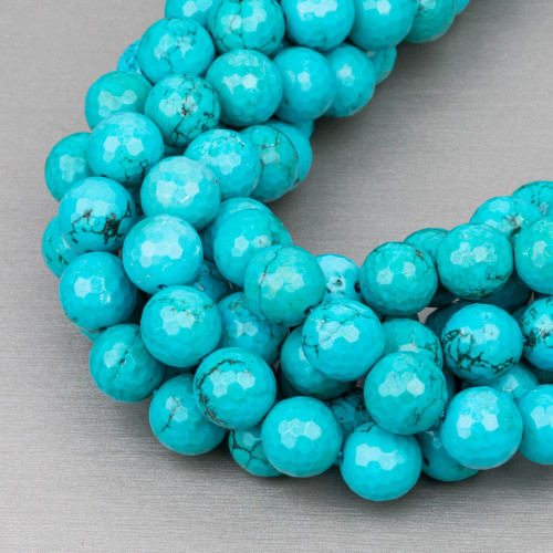 Stabilized Turquoise Faceted 14mm