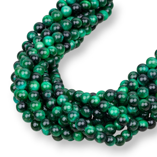 Emerald Green Tiger Eye Smooth Round 06mm