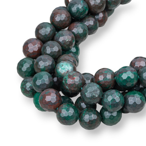 Faceted Tourmalinated Jasper 12mm Green