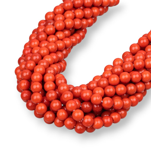 Perle di Maiorca Rosso Corallo Sardegna Tondo Liscio 06mm