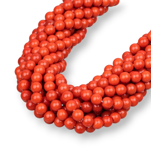 Majorca Red Coral Sardinian Pearls Round Smooth 06mm